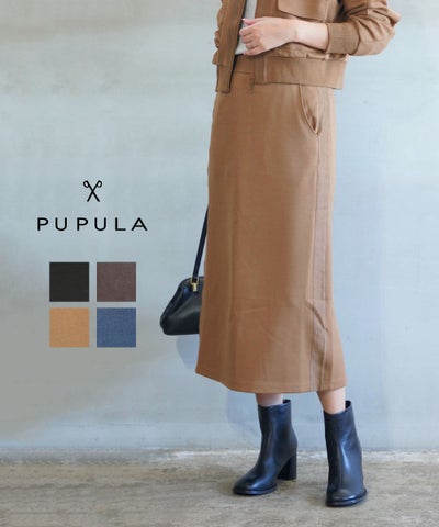 PUPULA(ププラ) デュアルウォームポンチ×スウェード タイトスカート