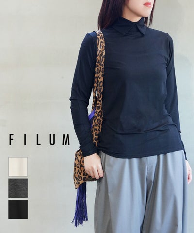 FILUM(フィルム) トロフワストレッチ2WAYネックプルオーバー