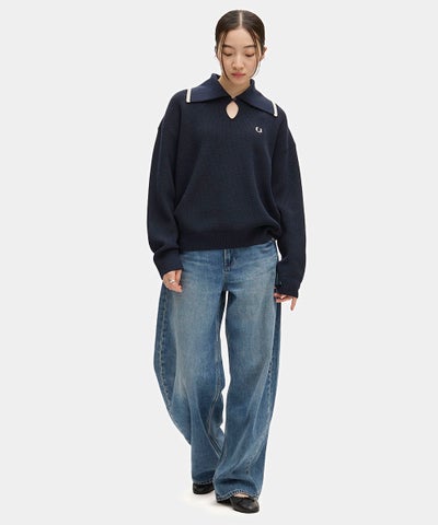 FRED PERRY(フレッドペリー) WIDE COLLAR KNITTED SHIRT