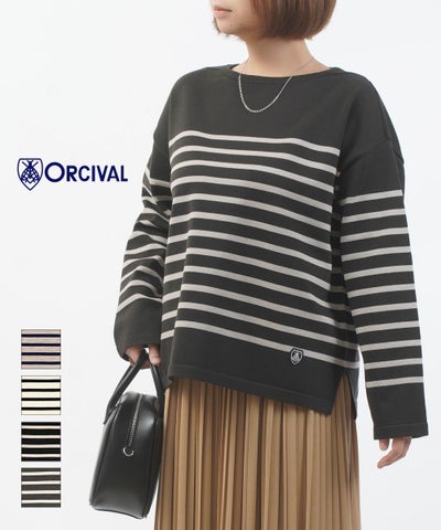 ORCIVAL(オーチバル・オーシバル) ボートネックプルオーバーニット