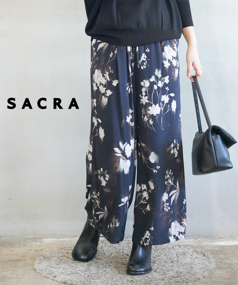 SACRA(サクラ) ブロードフローラパンツ ブラック(990)