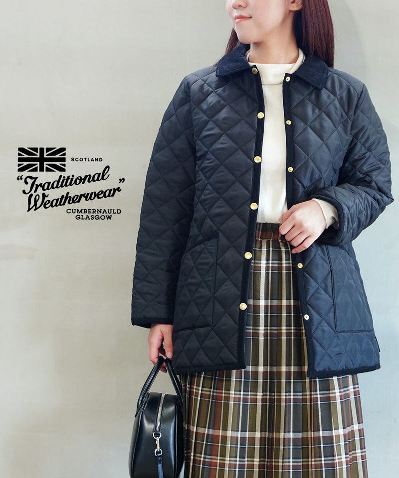 TRADITIONAL WEATHERWEAR(トラディショナルウェザーウエア) WAVERLY A-LINE MIDDLE BLACK×BLACK(AA01)
