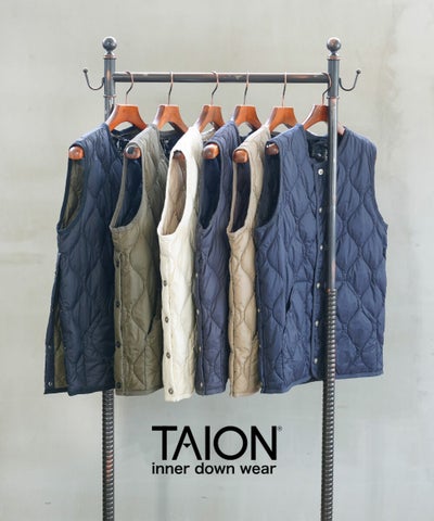 TAION(タイオン) ミリタリー クルーネック ダウンベスト ソフトシェル